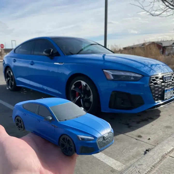 Custom 3D printed scale model of a car