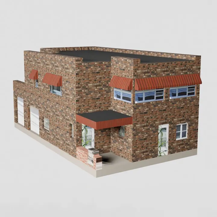 3D file preview of a house model